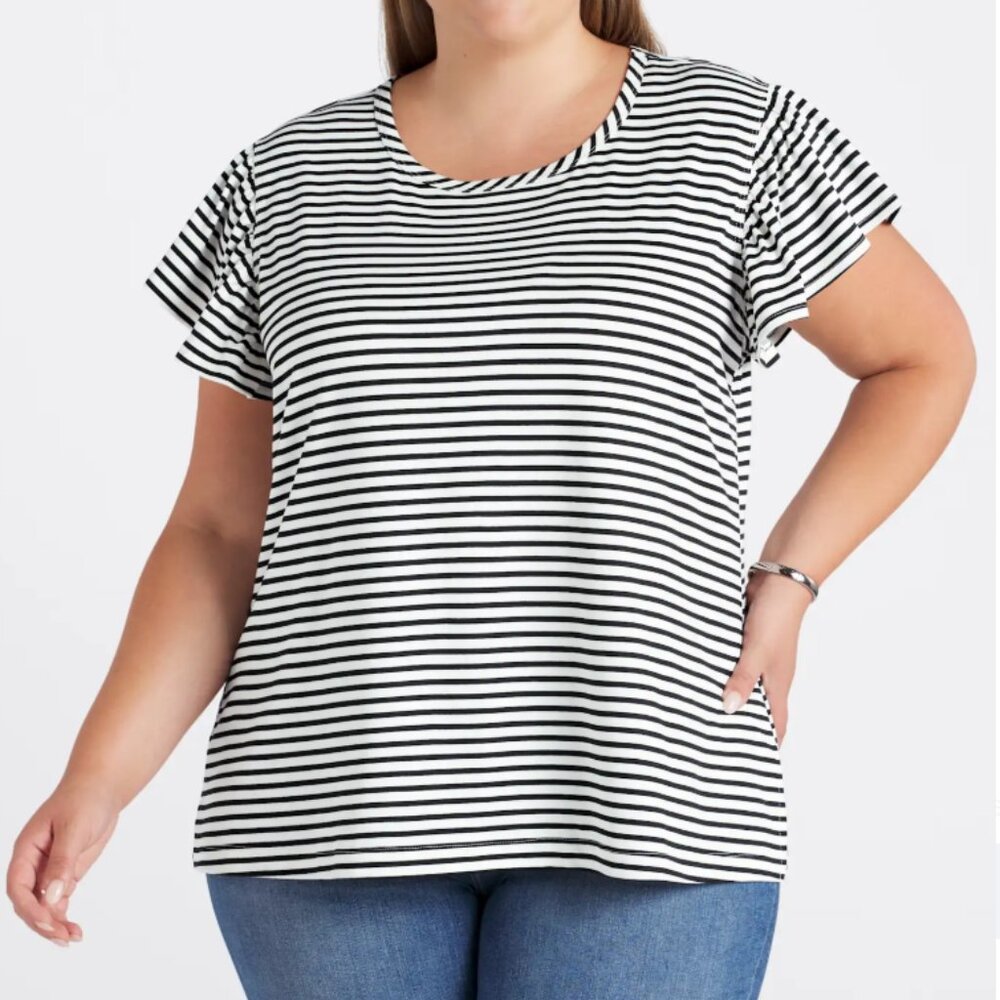 Flutter Sleeve Knit Tee